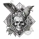 amaro and dolce and Apollo and Dionysus  tattoo design idea