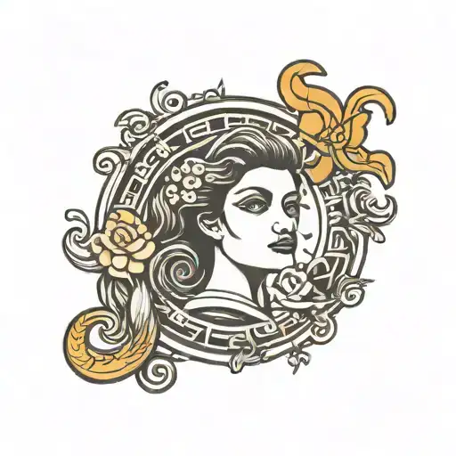 Aquarius zodiac sign tattoo design idea