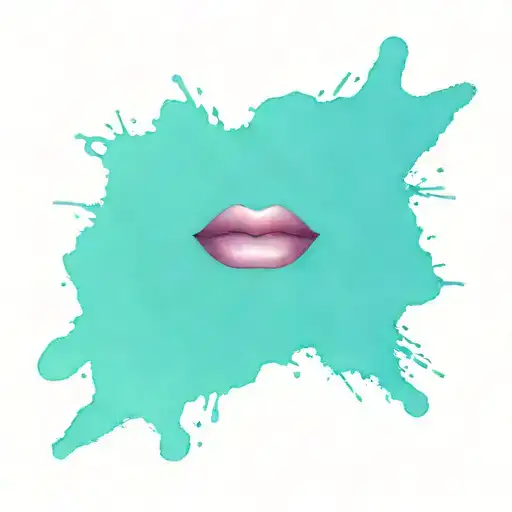 pink bullet lips tattoo design idea