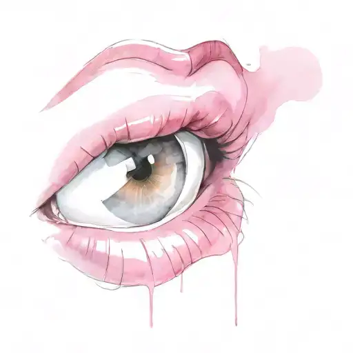 pink lips sniper bullte mouth   tattoo design idea