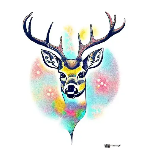 Deer silhouet with the name Lily tattoo design idea