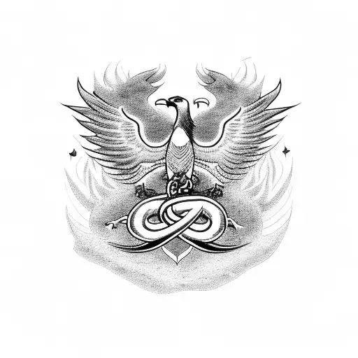 A 911 dispatcher emblem featuring an eagle clutching a snake, with fire and smoke in the background tattoo design idea