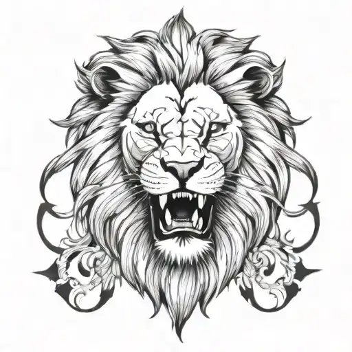 lion face tattoo with 2006 below and next to it a bible verse  tattoo design idea