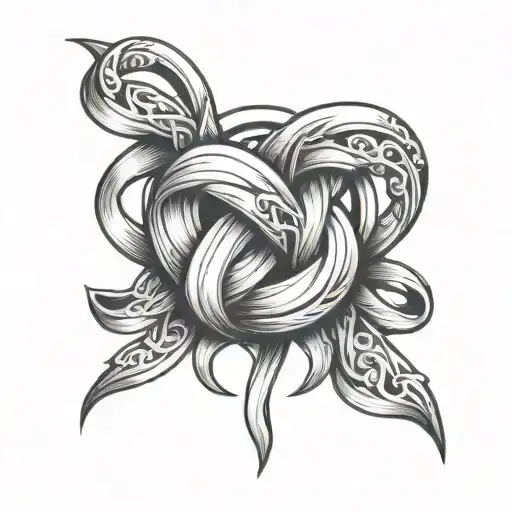 An open hand holding a unconditional love knot symbol tattoo design idea