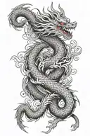 abstract line japanese dragon tattoo design idea