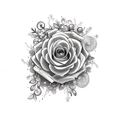 chains breaking and bursting with flowers  tattoo design idea