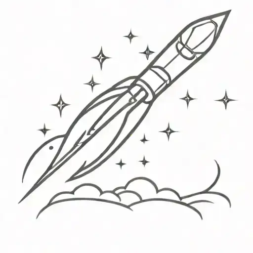 new years rocket exploding fireworks tattoo design idea