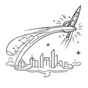 new years rocket exploding fireworks tattoo design idea