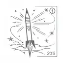 new years rocket exploding fireworks tattoo design idea