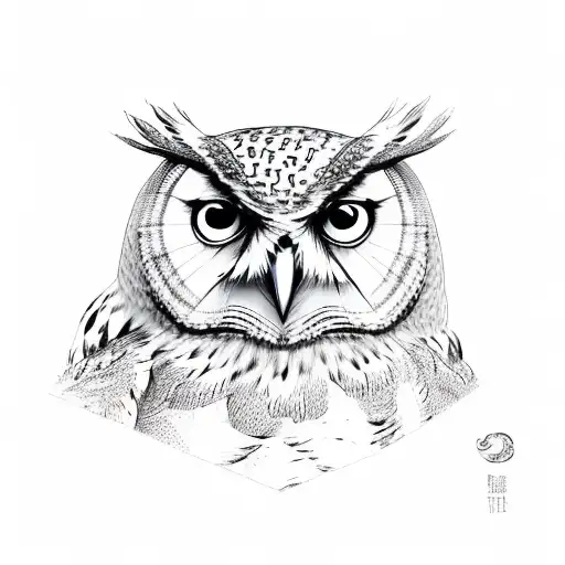 Owl with a Serpent tattoo design idea