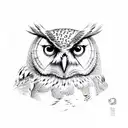 Owl with a Serpent tattoo design idea