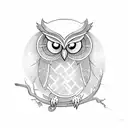Owl with a Serpent tattoo design idea