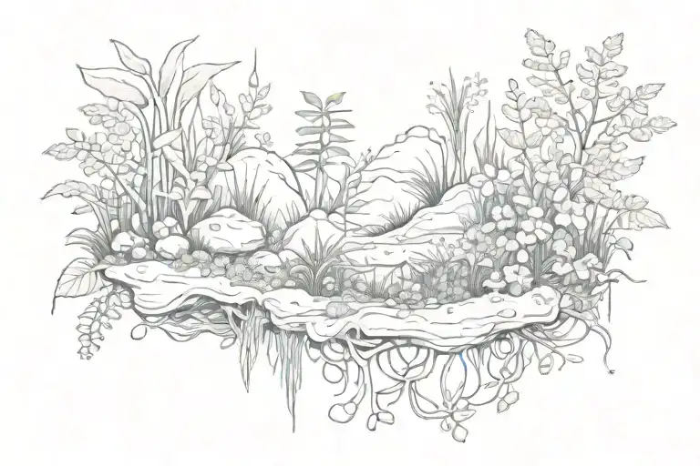 moss and creeping plants  tattoo design idea