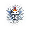 skull death bones sky hell sacrifice tattoo design idea
