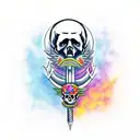 skull death bones sky hell sacrifice tattoo design idea