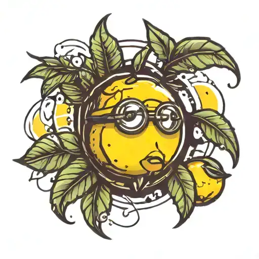 a tactical cartoon looking lemon tattoo design idea