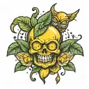 a tactical cartoon looking lemon tattoo design idea