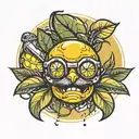 a tactical cartoon looking lemon tattoo design idea