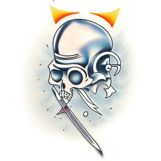 cut throat razor tattoo design idea