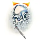 cut throat razor tattoo design idea