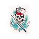 cut throat razor tattoo design idea