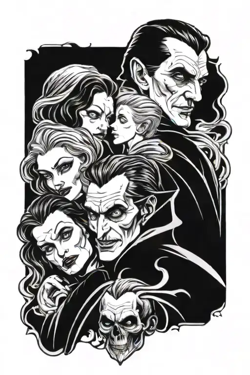 Dracula and his 3 wives tattoo design idea