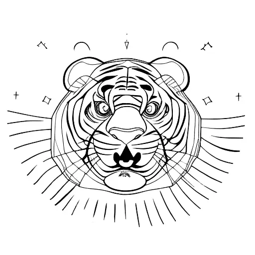 linework Tigger  tattoo design idea