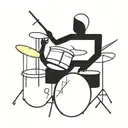 drums and worship tattoo design idea