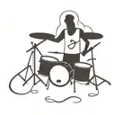 drums and worship tattoo design idea