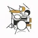 drums and worship tattoo design idea