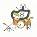 drums and worship tattoo design idea