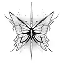 butterfly with swords tattoo design idea