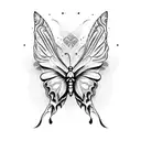 butterfly with swords tattoo design idea
