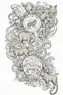 sleeve tattoo featuring various animals tattoo design idea