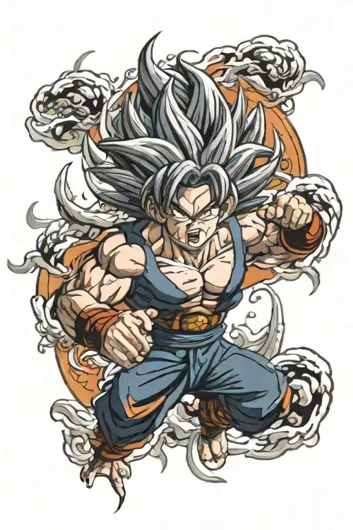 Dragon Ball Z goku ultra instinct tattoo design idea