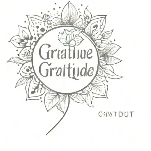 gratitude tattoo design idea