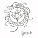 gratitude tattoo design idea