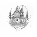 broken window nature taking over tattoo design idea