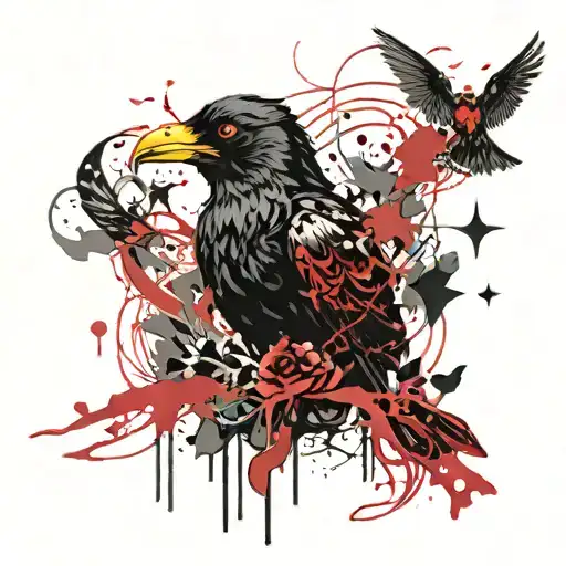 gothic edgar allen poe inspired  tattoo design idea