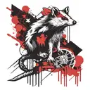 gothic opossum tattoo design idea