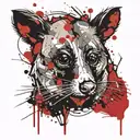 gothic opossum tattoo design idea