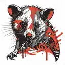 gothic opossum tattoo design idea