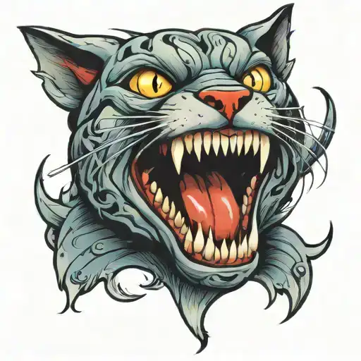 cat teeth   tattoo design idea