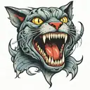 cat teeth   tattoo design idea
