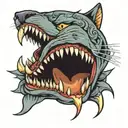 cat teeth   tattoo design idea