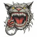 cat teeth   tattoo design idea