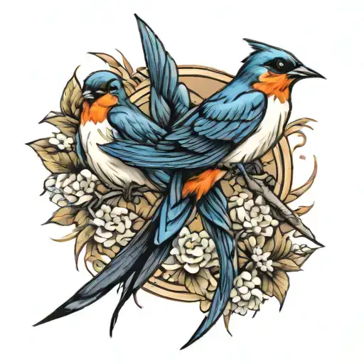 swallows tattoo design idea