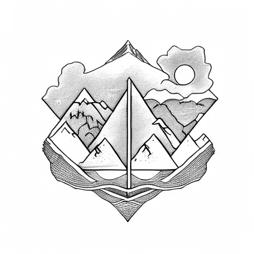 A tattoo design that combines mountains, trees, and nature to represent unity, family, and love. Incorporate the horoscope symbols for Libra and Scorpio. tattoo design idea