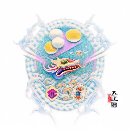 xiezhi in korean traditional color tattoo design idea