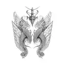 armour with wings underneath tattoo design idea